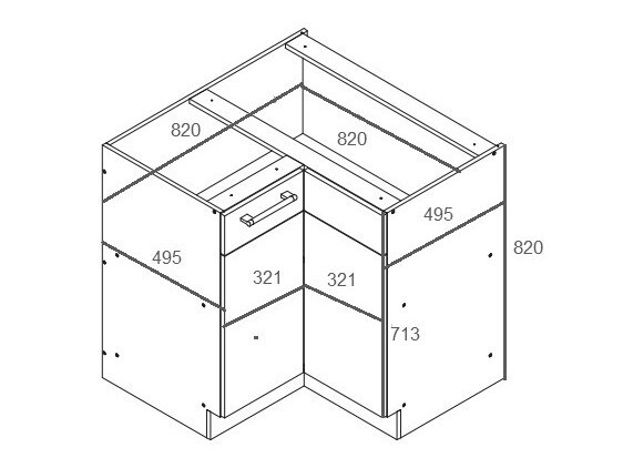 Armoire d'angle modulaire Mode Dark 118
