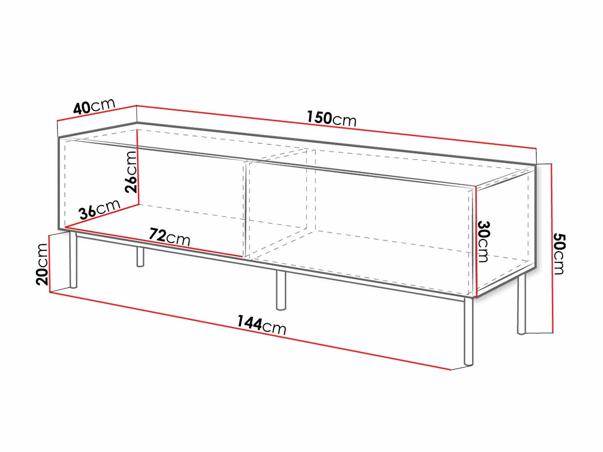 Meuble TV Charlotte 161 (Blanc + Blanc brillant + Doré)