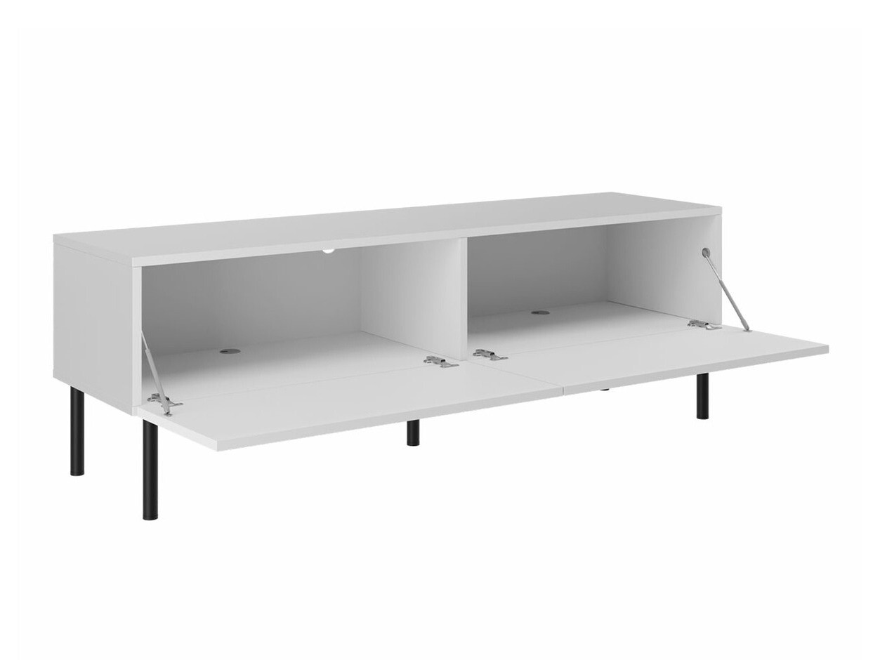 Meuble TV Charlotte 161 (Blanc + Blanc brillant + Noir)