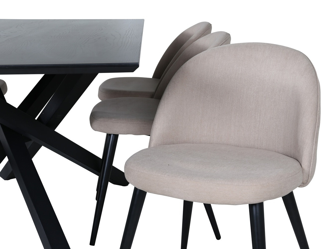 Salle à manger complète Dallas 2693 (Beige + Noir)