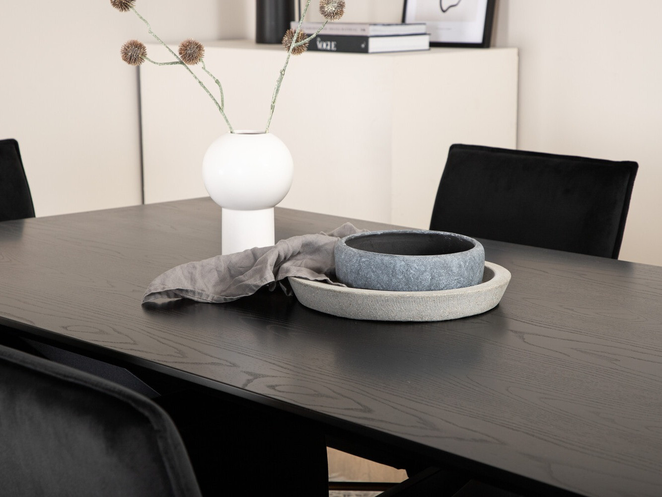 Salle à manger complète Dallas 2703 (Noir + Cuivre)