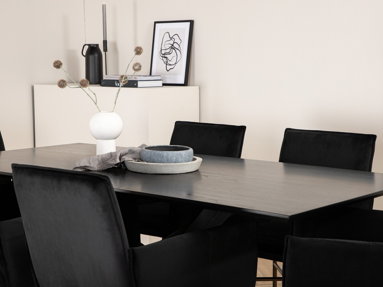 Salle à manger complète Dallas 2703 (Noir + Cuivre)