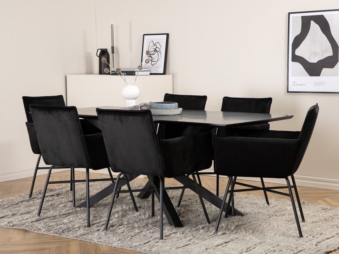 Salle à manger complète Dallas 2703 (Noir)