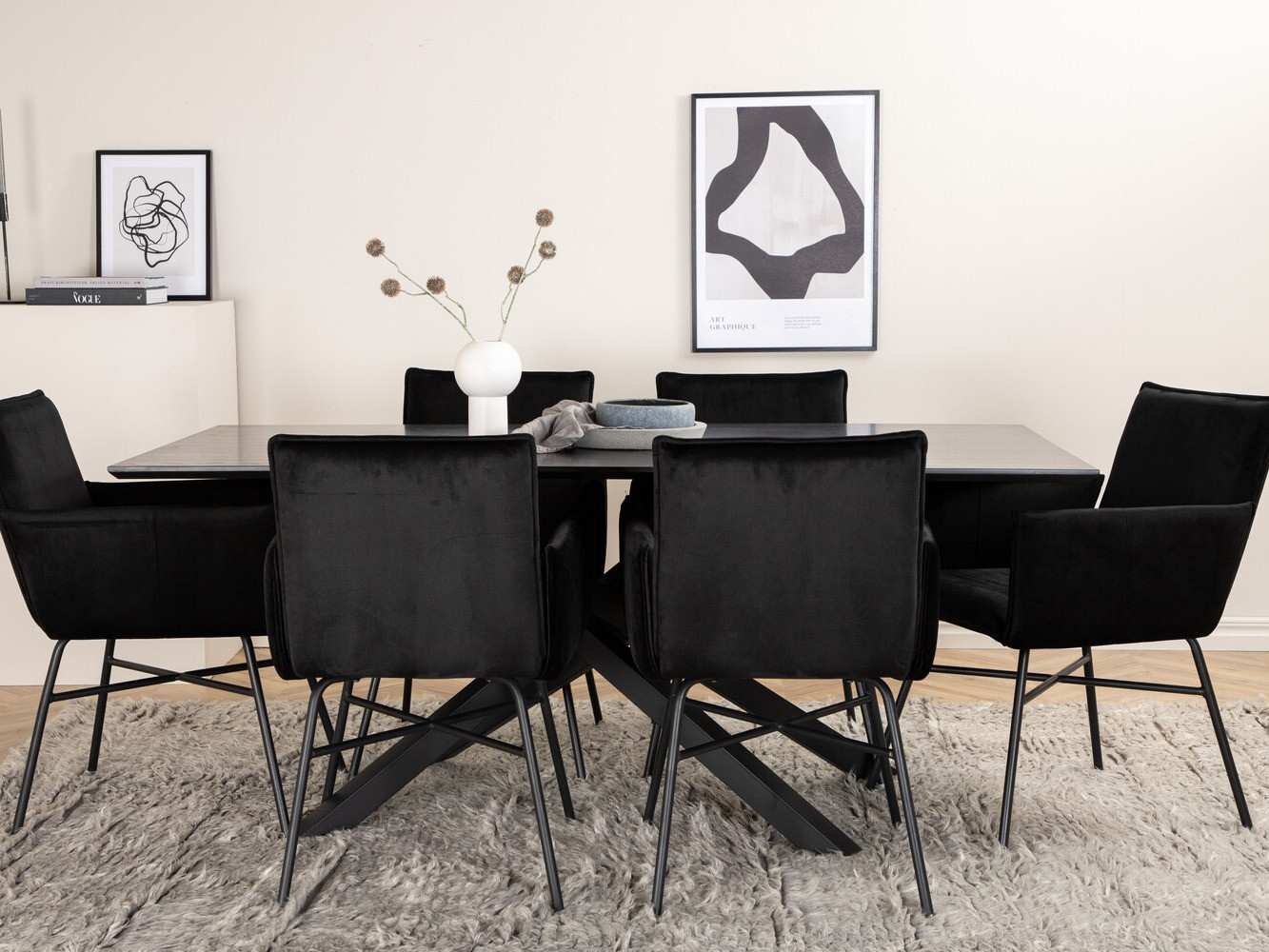 Salle à manger complète Dallas 2703 (Noir)
