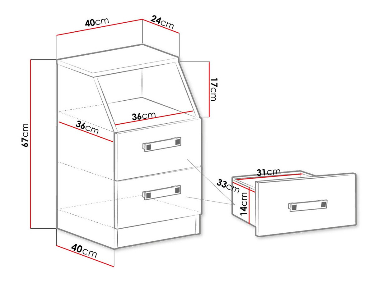 Tiroirs de bureau Sorviru 102 (Blanc + Turquoise)