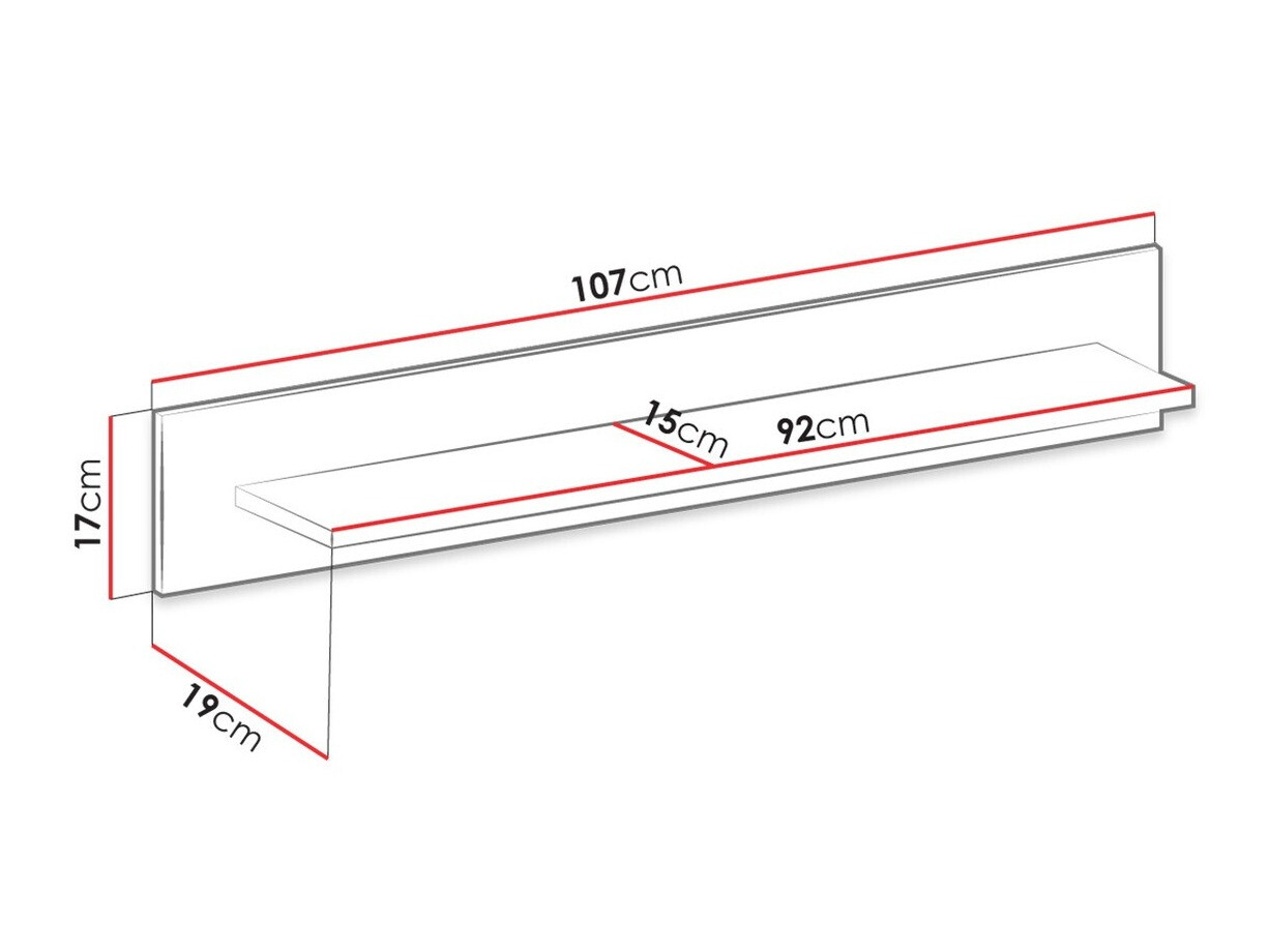 Étagère murale Bracchal (Chêne Artisan + Graphite)