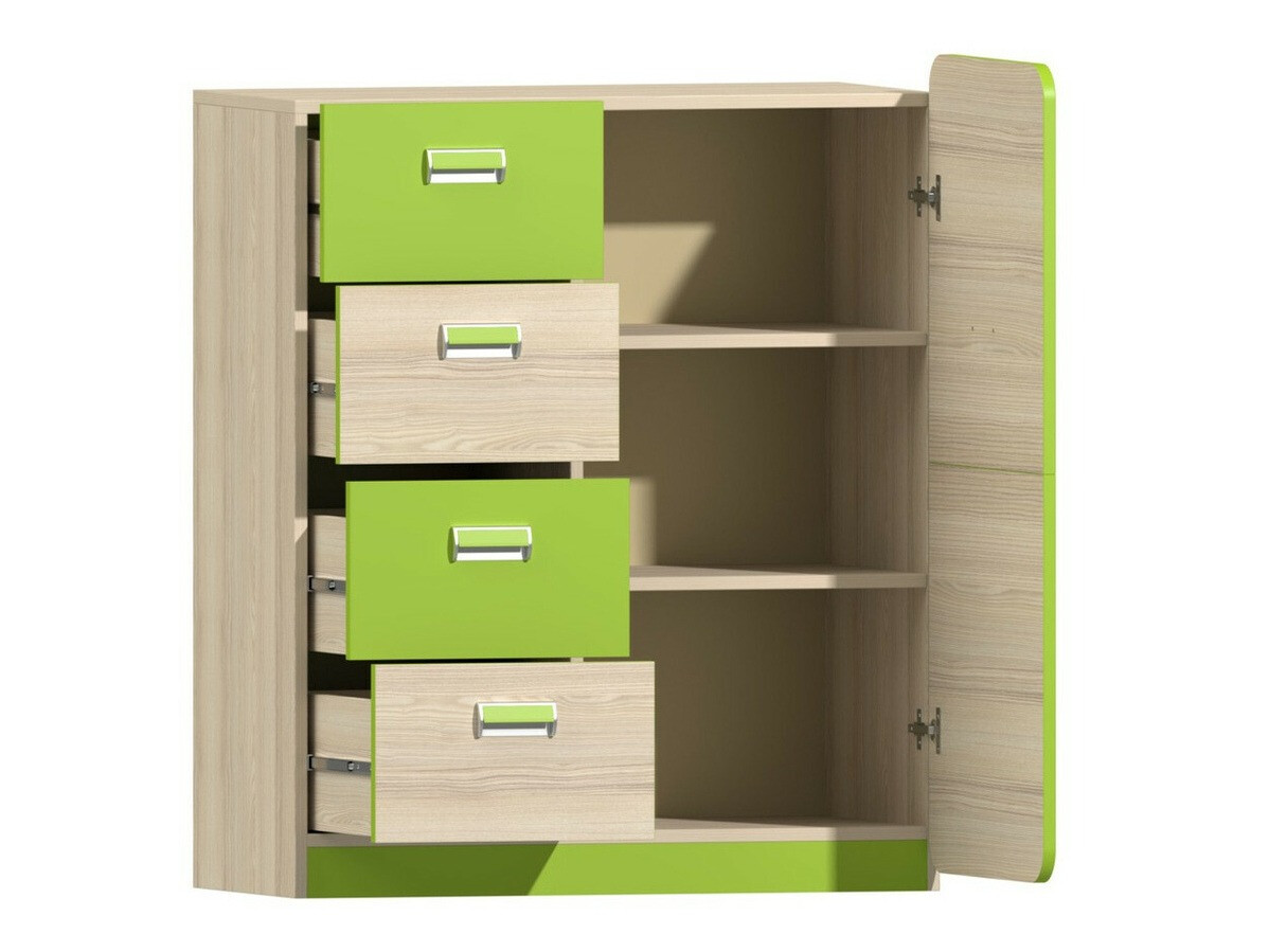 Commode Ophmora 105 (Chêne + Blanc)