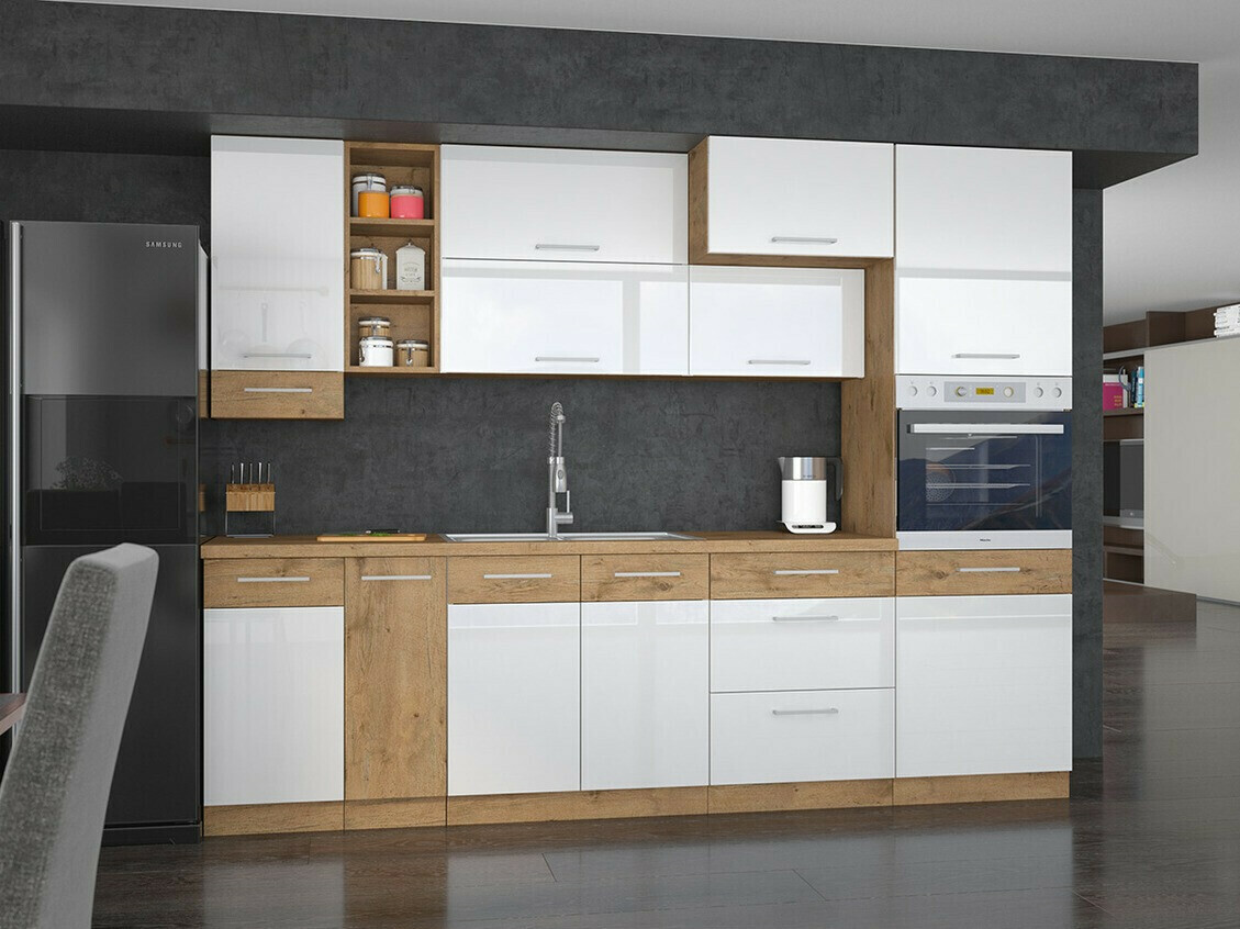 Armoire d'angle murale modulaire Wood White 129