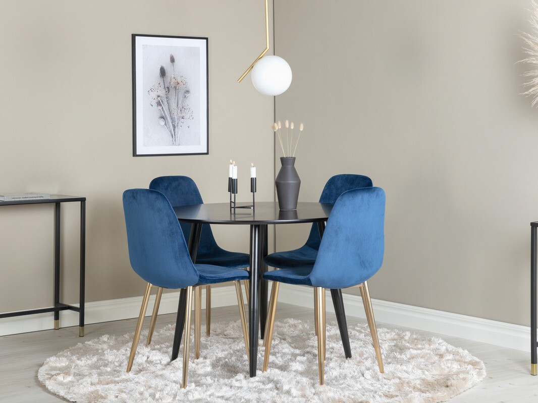 Chaise Dallas 252 (Bleu + Laiton)