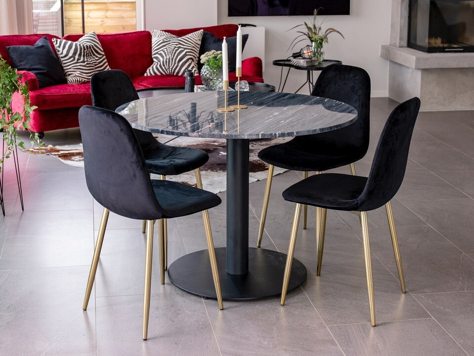 Chaise Dallas 252 (Noir + Laiton)