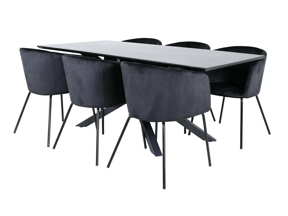 Salle à manger complète Dallas 2691 (Noir)