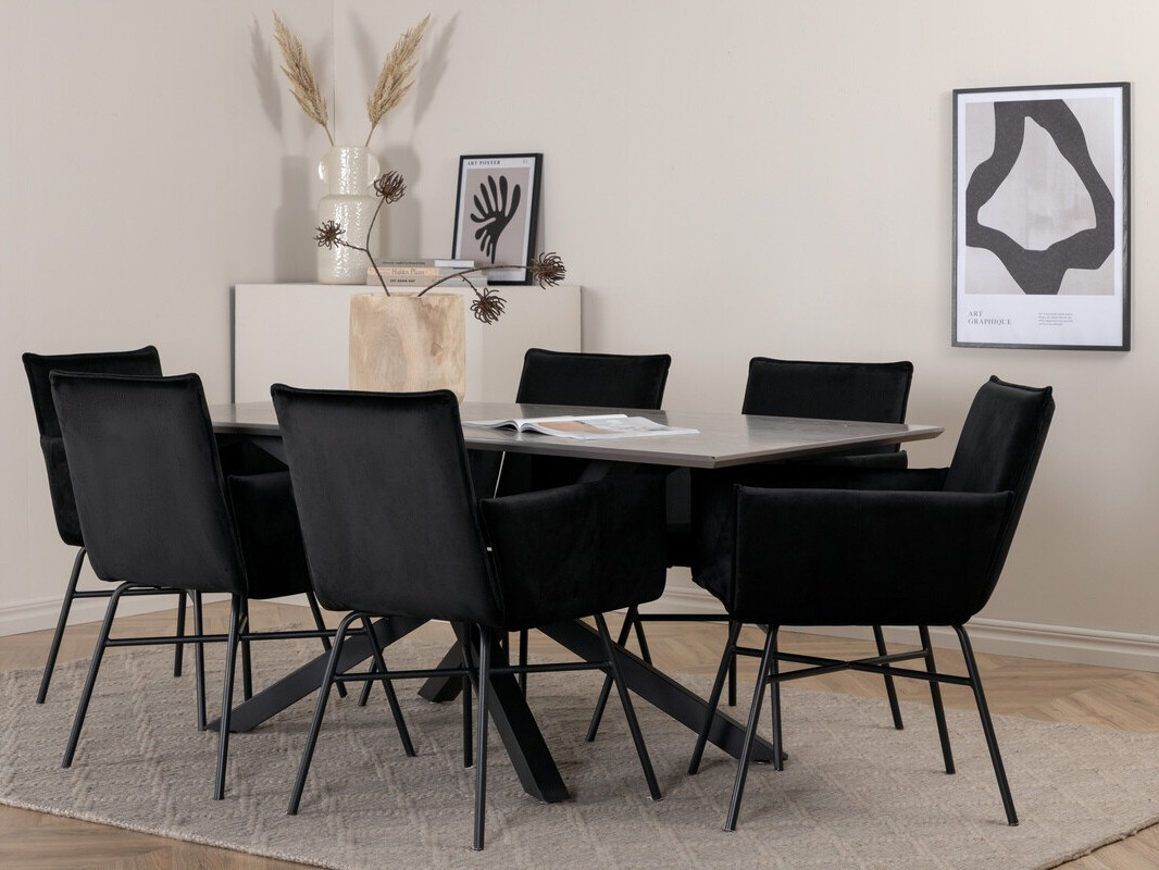 Salle à manger complète Dallas 2701 (Noir)