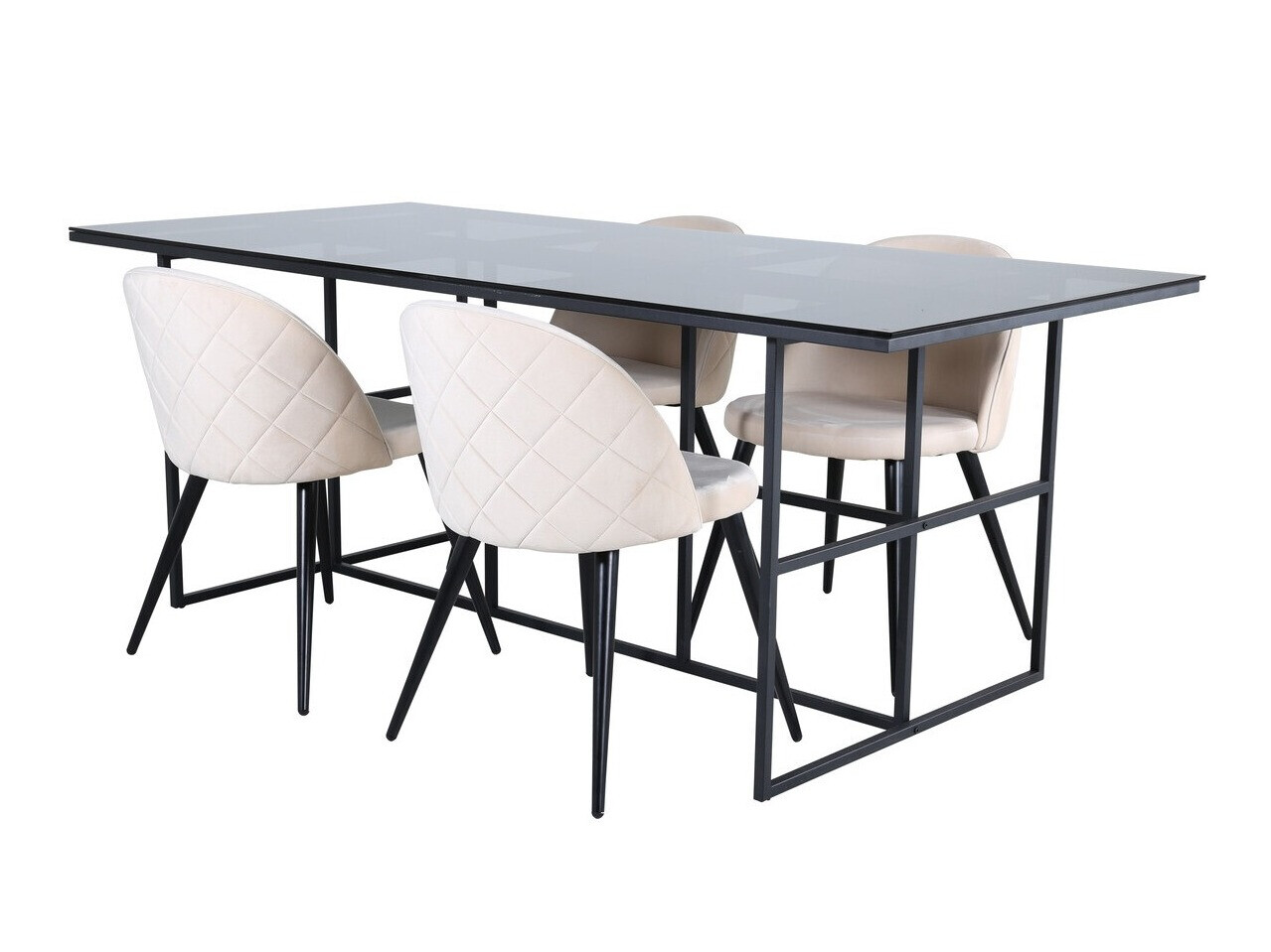 Salle à manger complète Dallas 2633 (Beige + Noir)