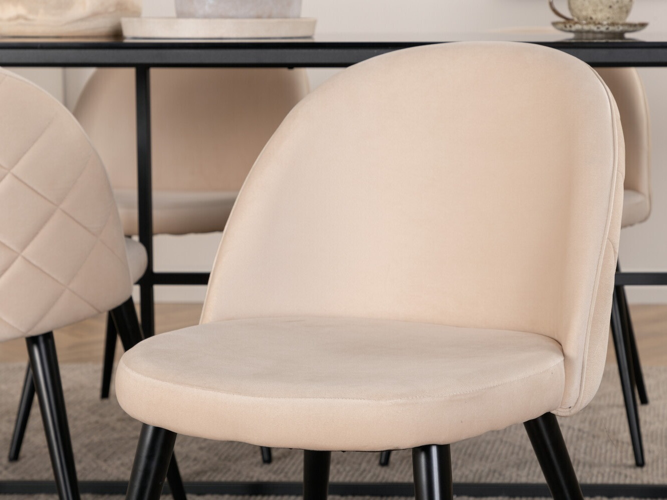 Salle à manger complète Dallas 2633 (Beige + Noir)