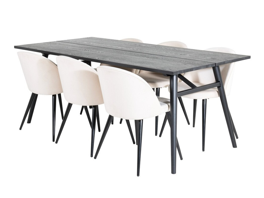 Salle à manger complète Dallas 1676 (Beige + Noir)