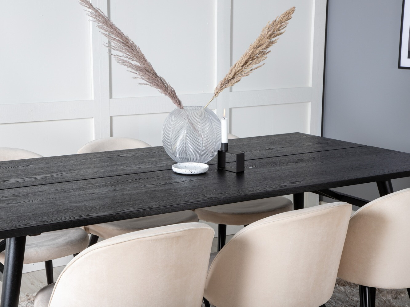 Salle à manger complète Dallas 1676 (Beige + Noir)