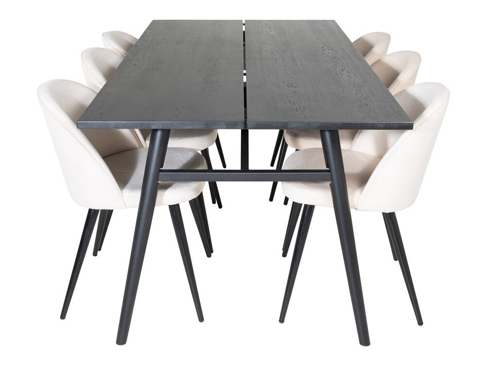 Salle à manger complète Dallas 1676 (Beige + Noir)