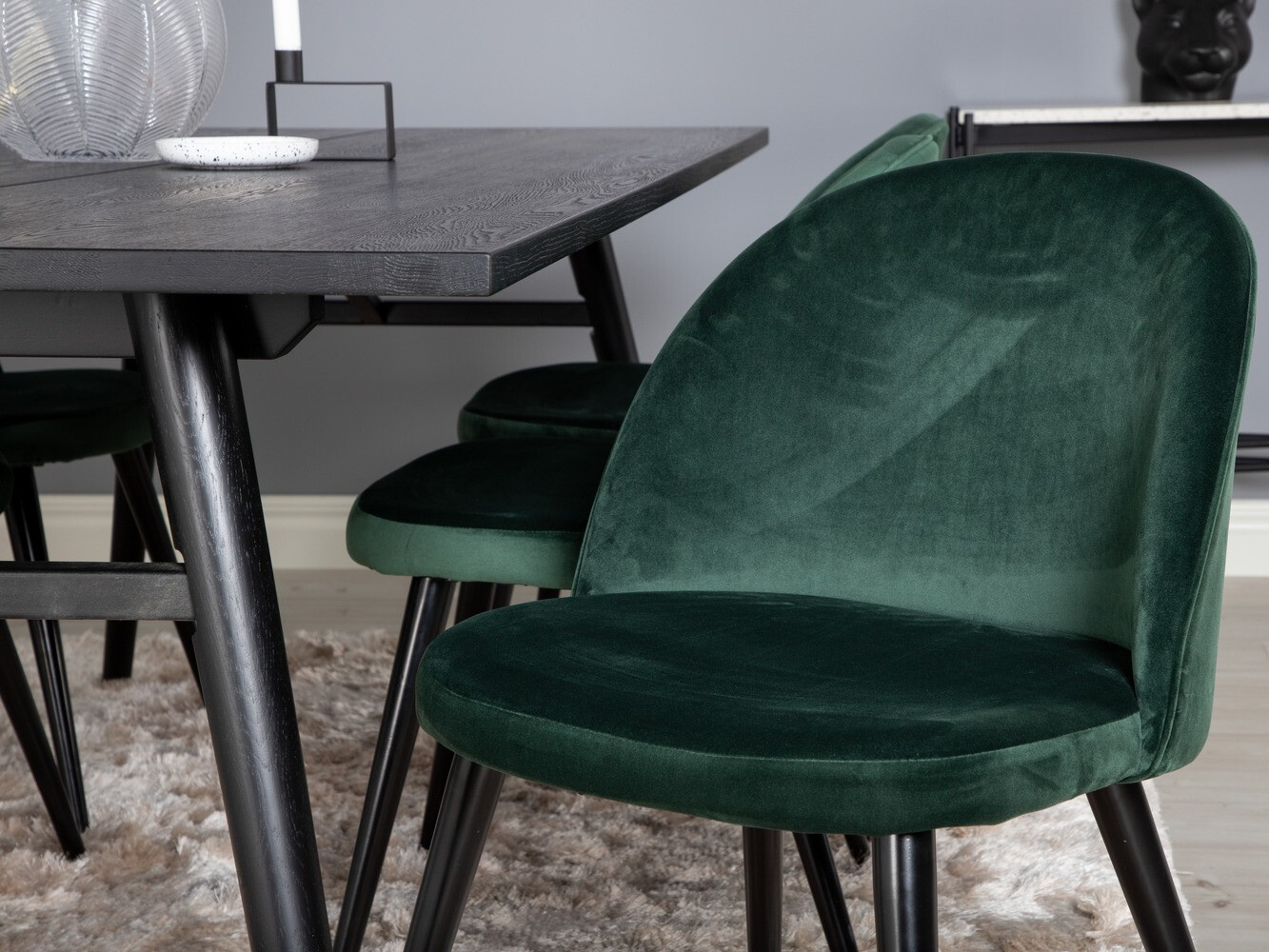 Salle à manger complète Dallas 1676 (Vert + Noir)