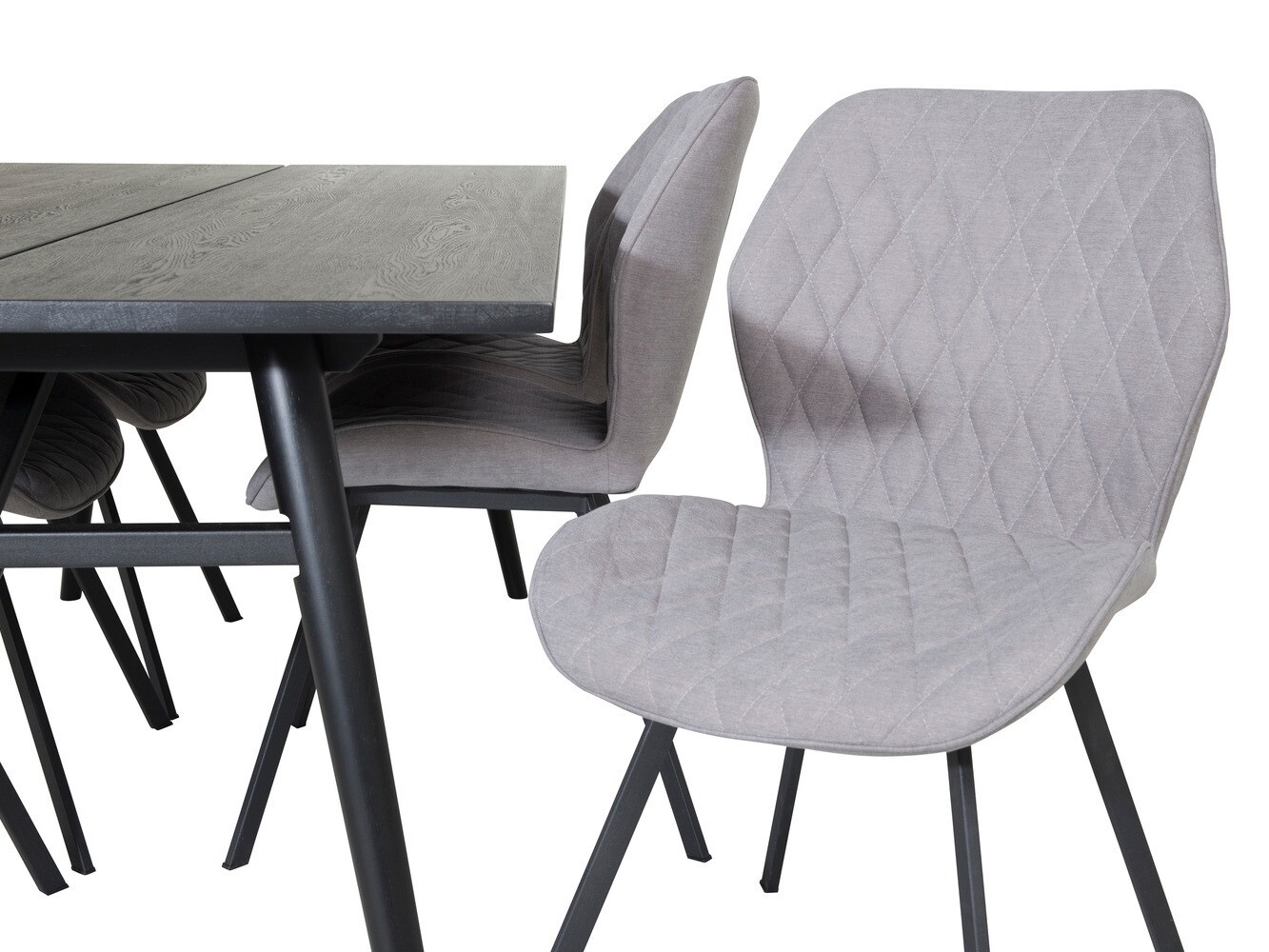 Salle à manger complète Dallas 1686 (Gris + Noir)