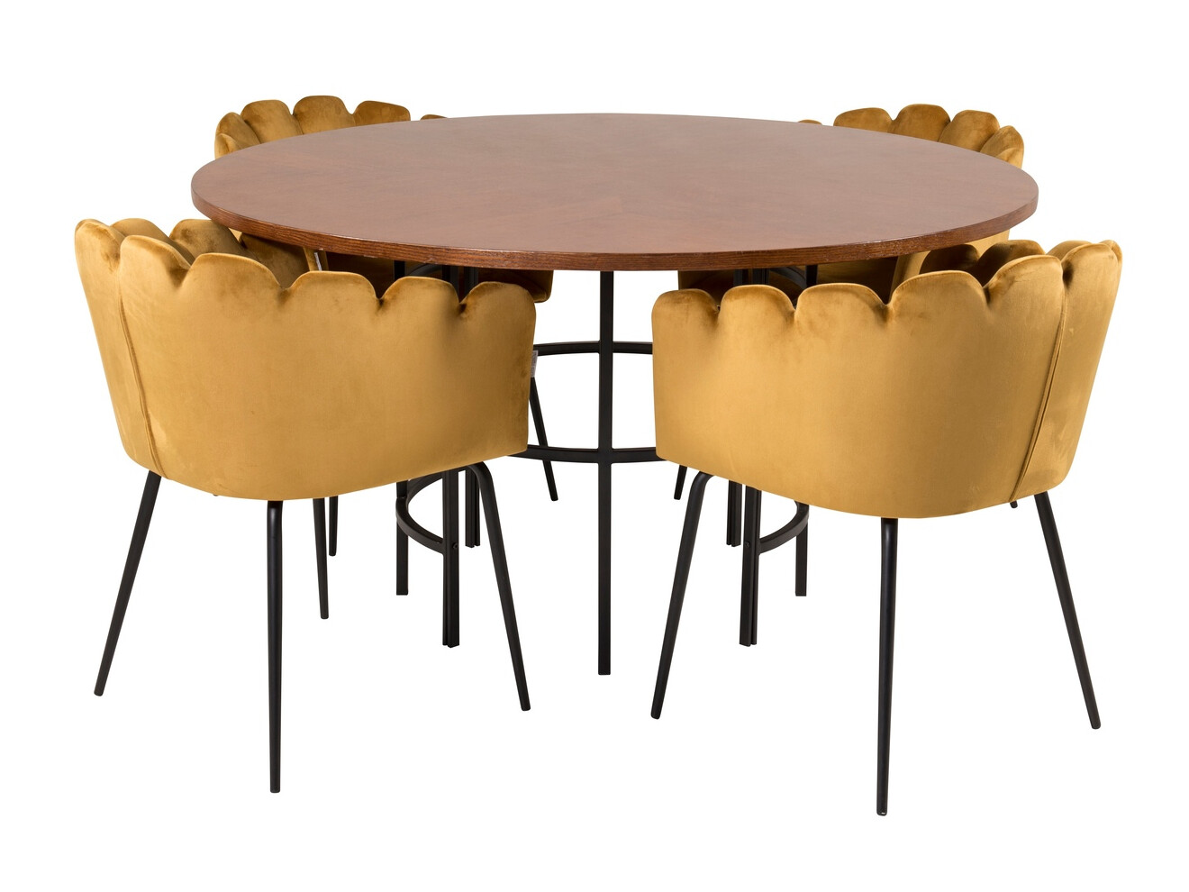 Salle à manger complète Dallas 310 (Jaune + Noir)