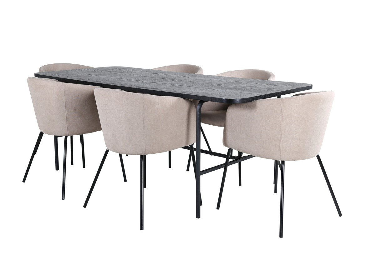 Salle à manger complète Dallas 2794 (Beige + Noir)