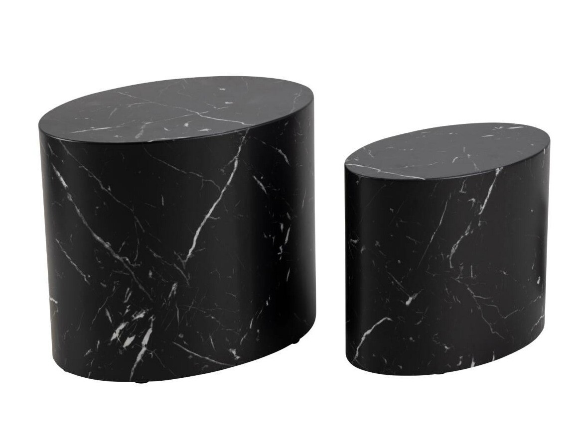Ensemble de tables d'appoint Norsica 587 (Marbre noir)