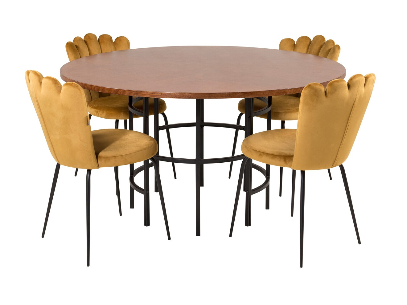 Salle à manger complète Dallas 314 (Jaune + Noir)