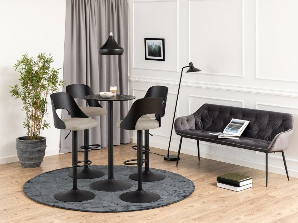 Chaise de bar mi-hauteur Norsica 606 (Brun clair + Noir)