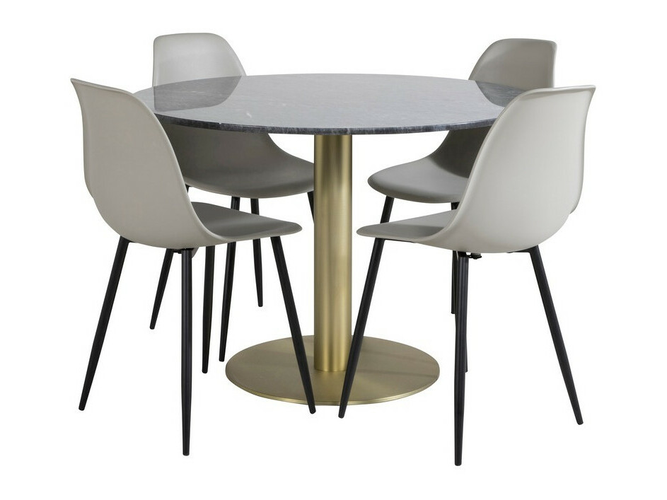 Salle à manger complète Dallas 1214 (Gris + Noir)