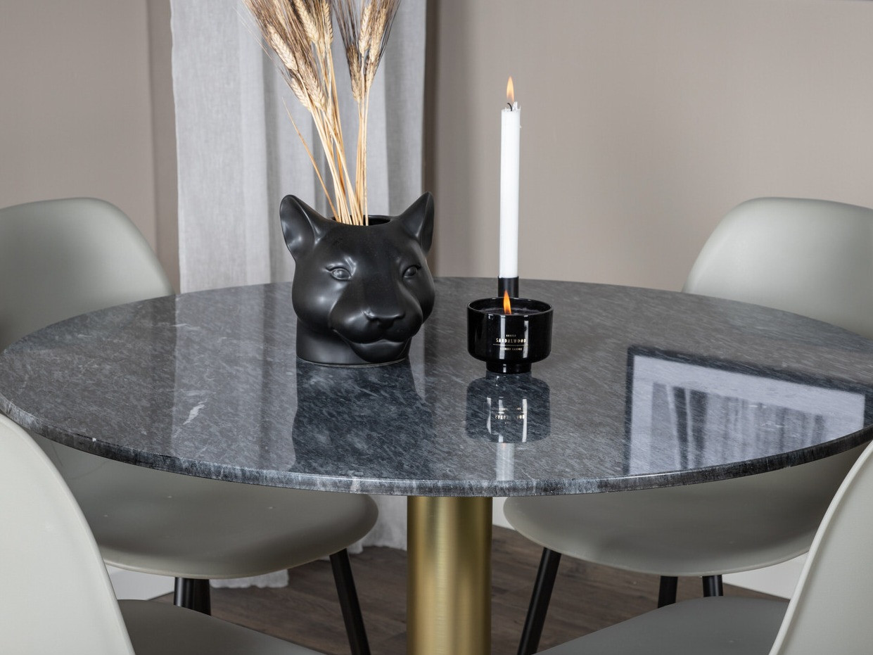 Salle à manger complète Dallas 1214 (Gris + Noir)
