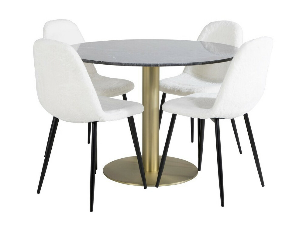 Salle à manger complète Dallas 1215 (Blanc + Noir)