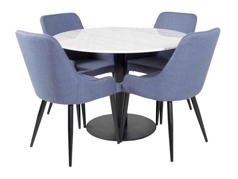 Salle à manger complète Dallas 1300 (Bleu + Noir)