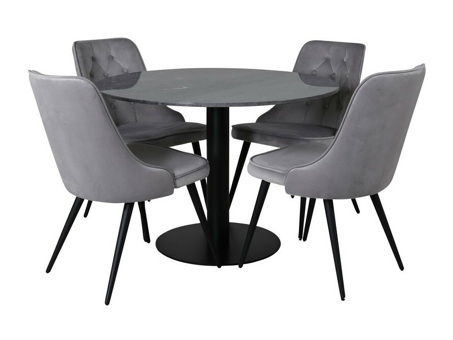 Salle à manger complète Dallas 2671 (Gris + Noir)