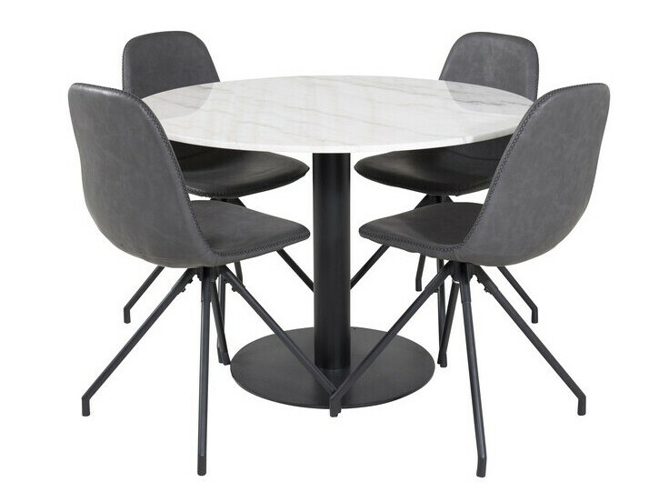 Salle à manger complète Dallas 2674 (Gris + Noir)