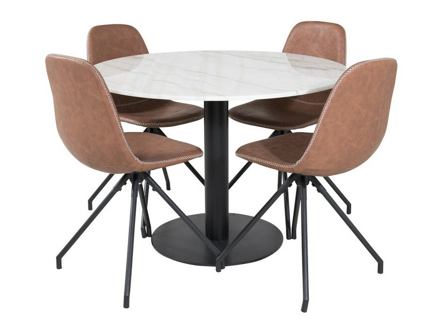 Salle à manger complète Dallas 2674 (Marron + Noir)