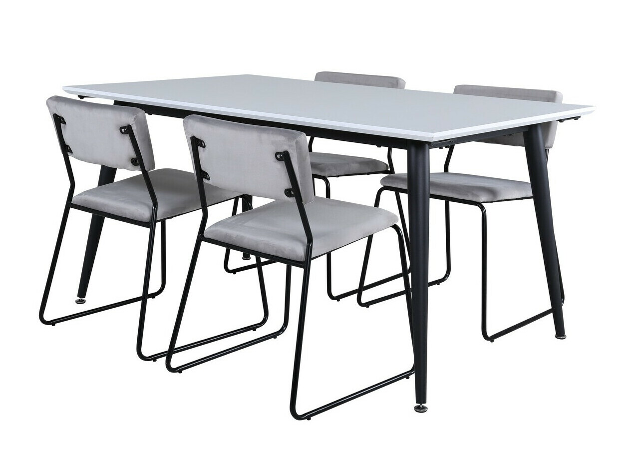 Salle à manger complète Dallas 2736 (Gris + Noir)