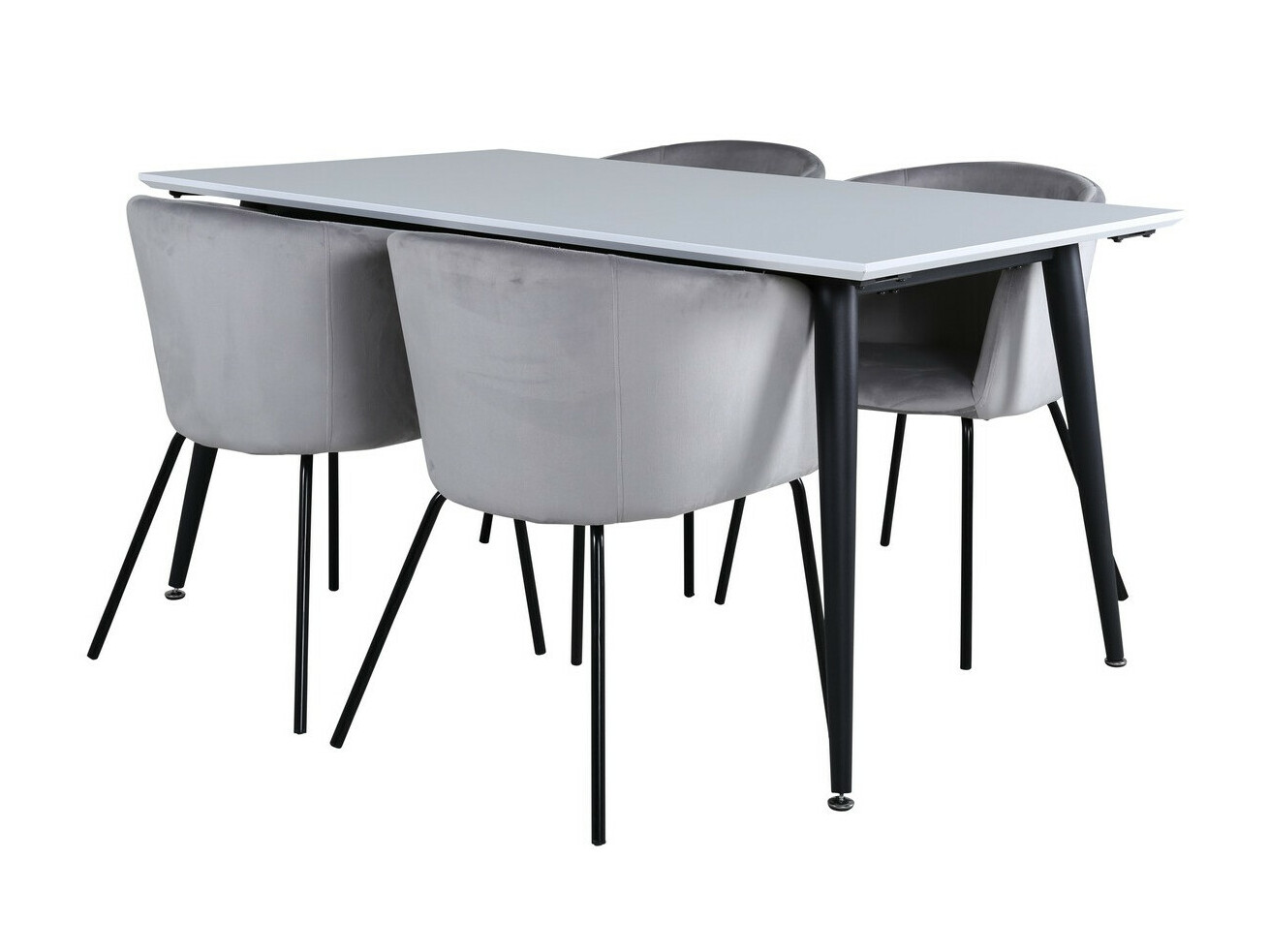 Salle à manger complète Dallas 2739 (Gris + Noir)
