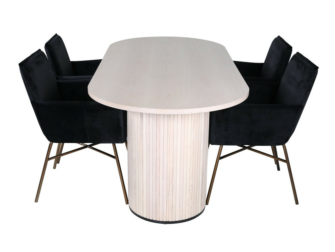 Salle à manger complète Dallas 2751 (Noir + Cuivre)