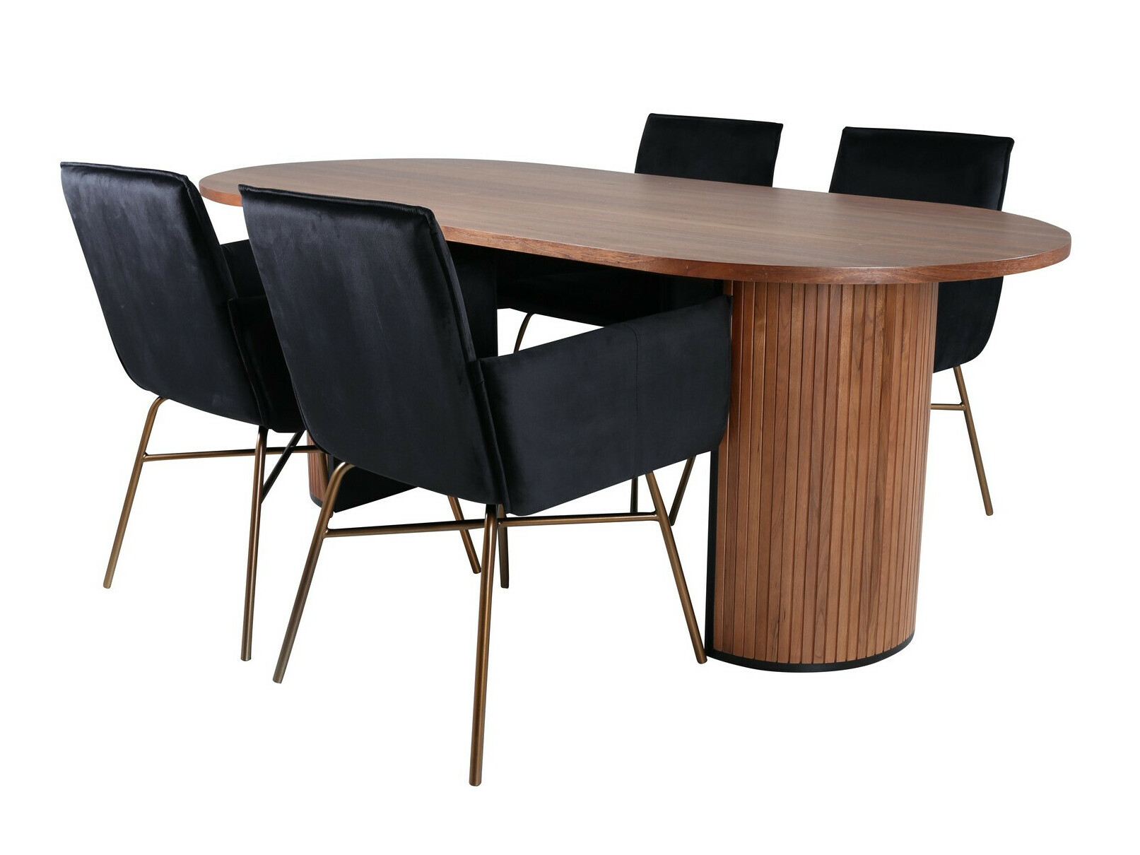 Salle à manger complète Dallas 2757 (Noir + Cuivre)