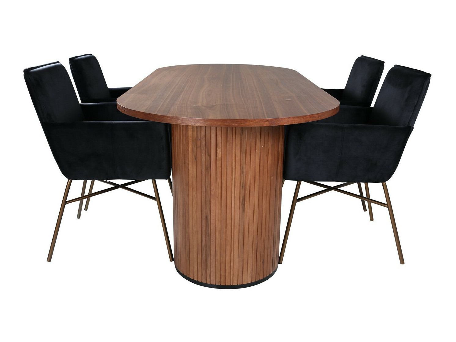 Salle à manger complète Dallas 2757 (Noir + Cuivre)