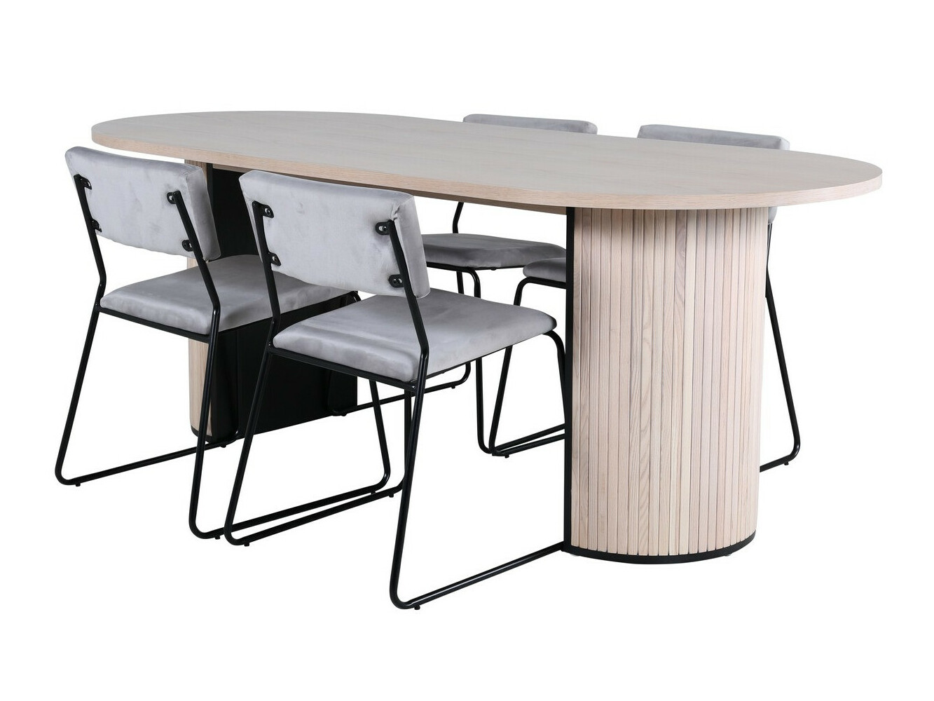 Salle à manger complète Dallas 2759 (Gris + Noir)