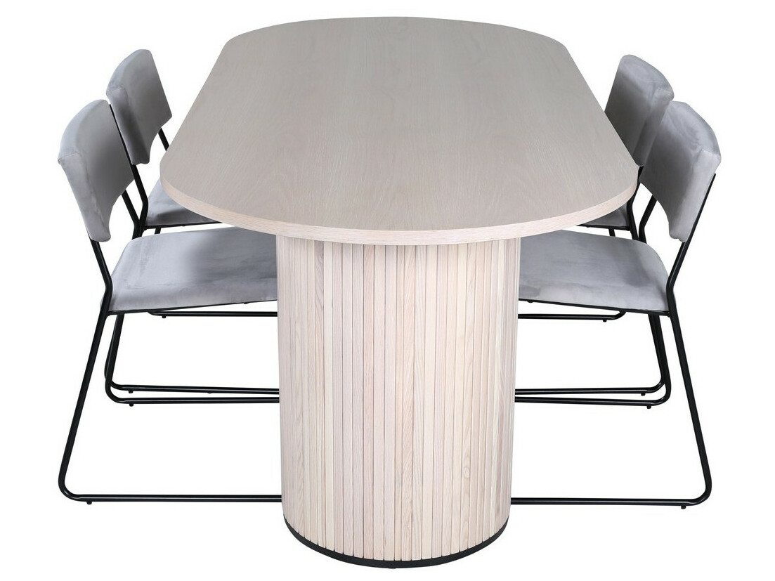 Salle à manger complète Dallas 2759 (Gris + Noir)