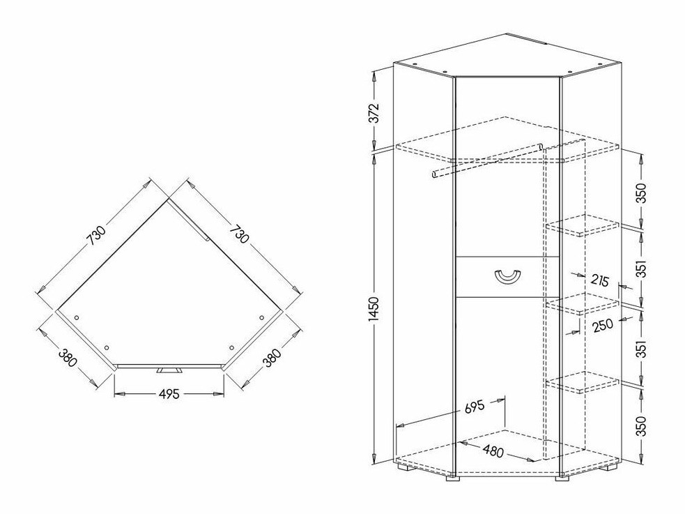 Armoire d'angle Lomteo 106