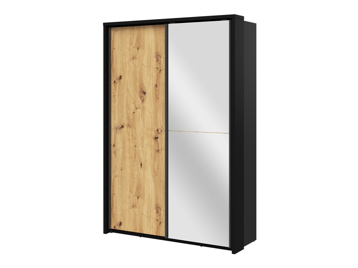 Armoire Fresno 122 (Chêne Artisan + Noir)