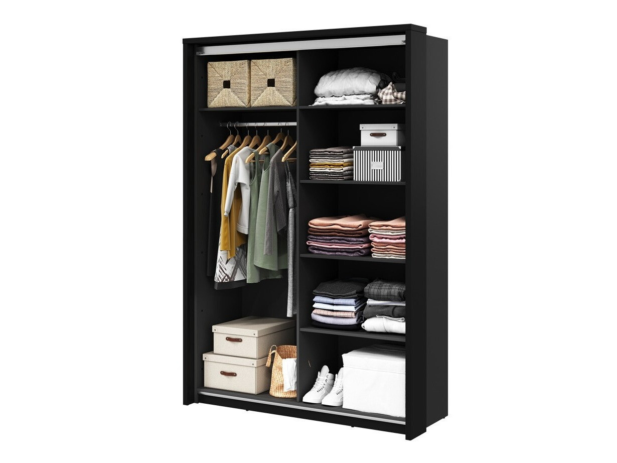 Armoire Fresno 122 (Chêne Artisan + Noir)