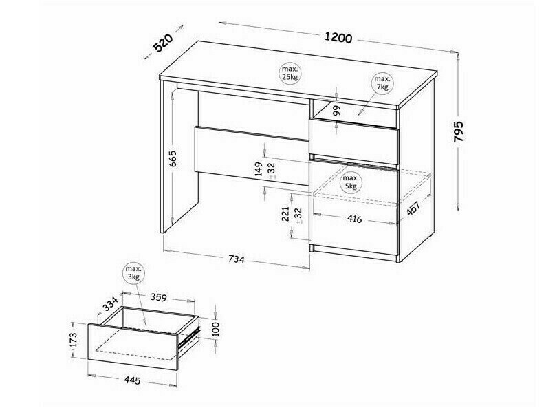 Bureau Evaropha 106 (Blanc)