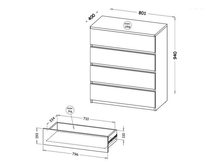 Commode Evaropha 104 (Blanc)