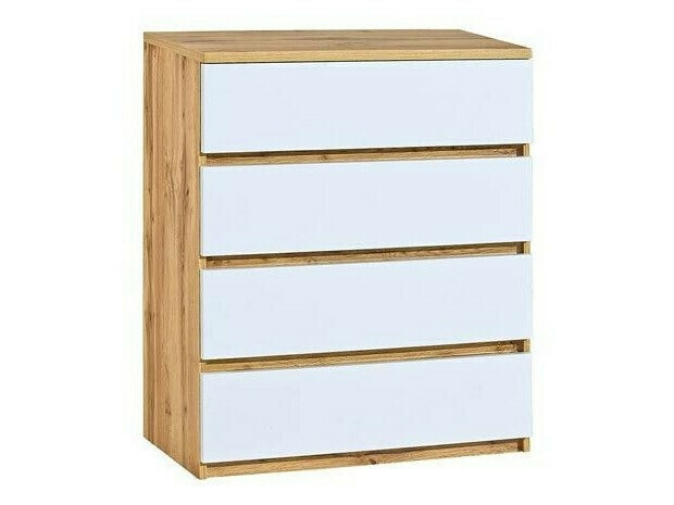 Commode Evaropha 104 (Chêne wotan + Blanc)