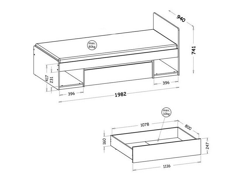 Lit Evaropha 108 (Blanc)