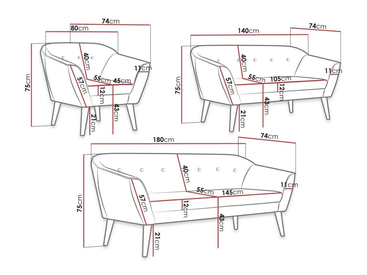 Ensemble de canapés Arvada 109 (Manila 19)